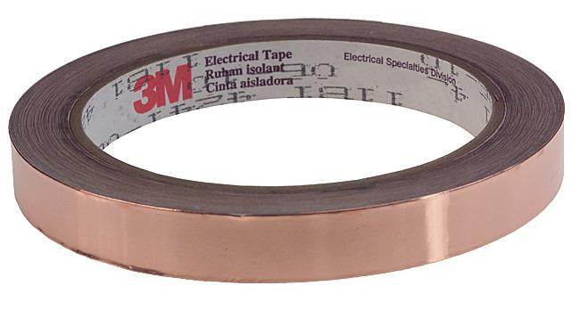 3M 1181 12MM Tape, Adhesive, Conductive Shielding, Copper Foil, 12.7 mm, 0.5 ", 16.4592 m, 52.49 ft