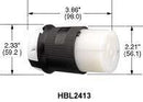HUBBELL WIRING DEVICES HBL2433 CONNECTOR, POWER ENTRY, 20A