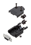 Amphenol ICC (COMMERCIAL PRODUCTS) L17DTPK-P-09+L77SDE09S D Sub Connector With Backshell DB9 9 Contacts Receptacle Solder DE DTPK-P Series Steel Body