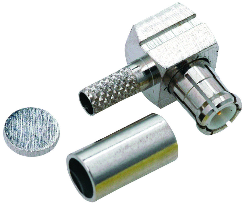 AMPHENOL RF 919-104P-51A1X RF/COAXIAL, MCX PLUG, R/A, 50 OHM, CRIMP