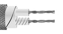 Labfacility XF-1307-FAR Thermocouple Cable Type J IEC Glassfibre Flat Pair + Ssob 7/0.2 mm 50 m