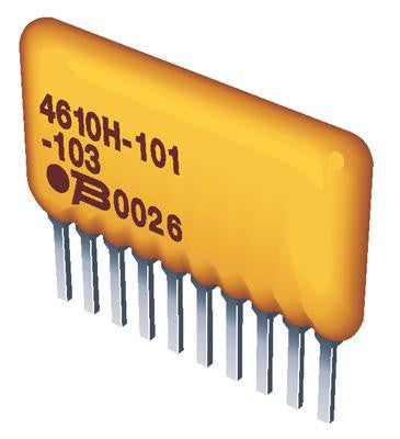 BOURNS 4604X-102-102LF RESISTOR, ISOLATED RESISTOR NETWORK, 2, 1KOHM, 2%, SIP