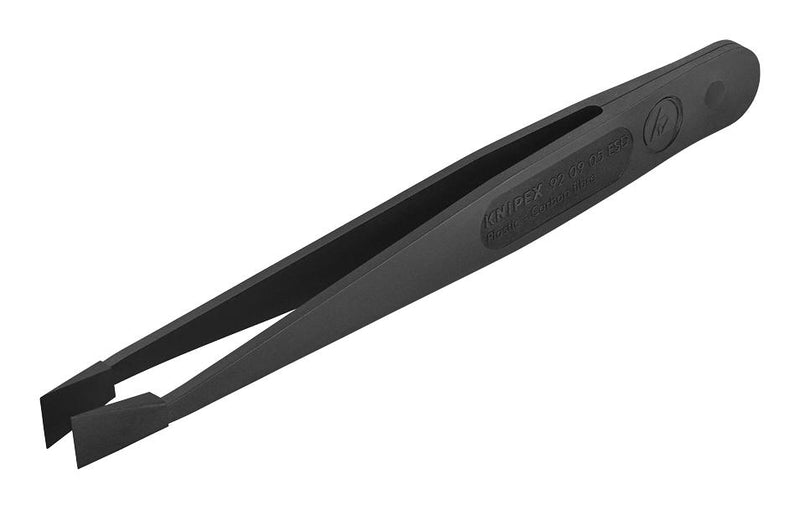 Knipex 92 09 05 ESD 92 ESD Tweezers Safe Bent Flat 115 mm Carbon Fibre Reinforced Plastic