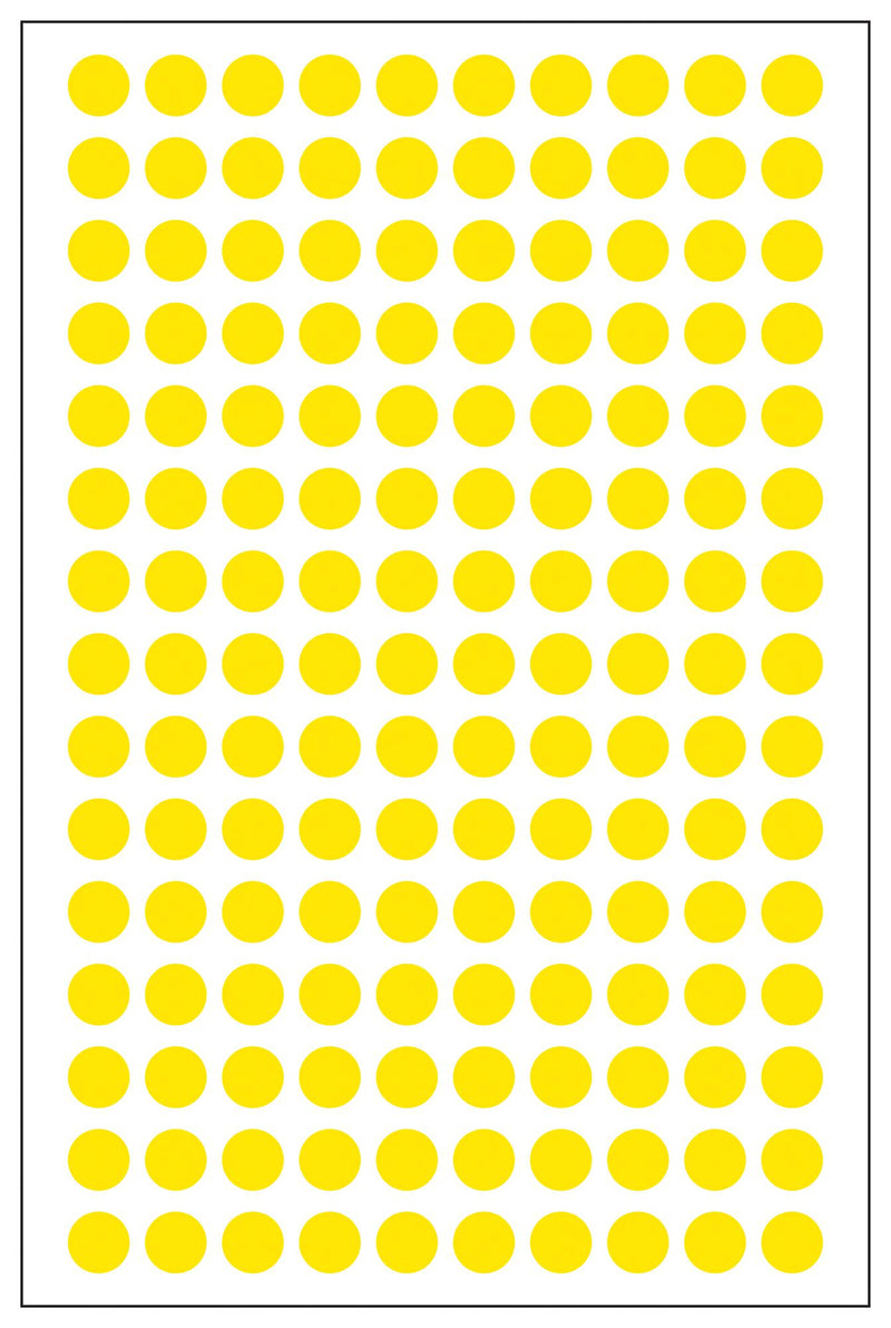 Multicomp PRO MP010412 Label Round Self Adhesive 12 mm Paper Yellow