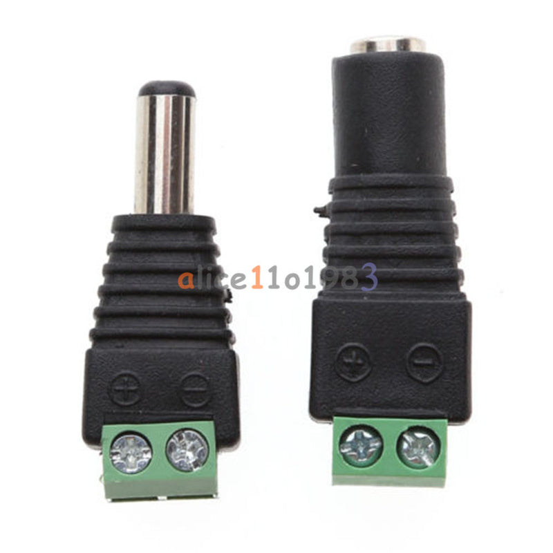 Tanotis 1Pair Male Female 2.1x5.5mm DC Power Plug Jack Adapter Connector for CCTV