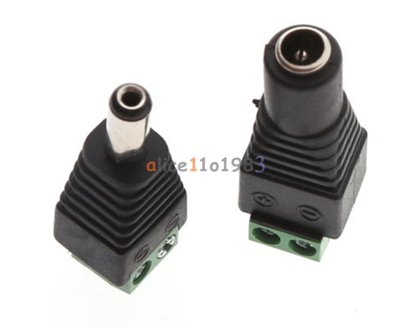 Tanotis 1Pair Male Female 2.1x5.5mm DC Power Plug Jack Adapter Connector for CCTV
