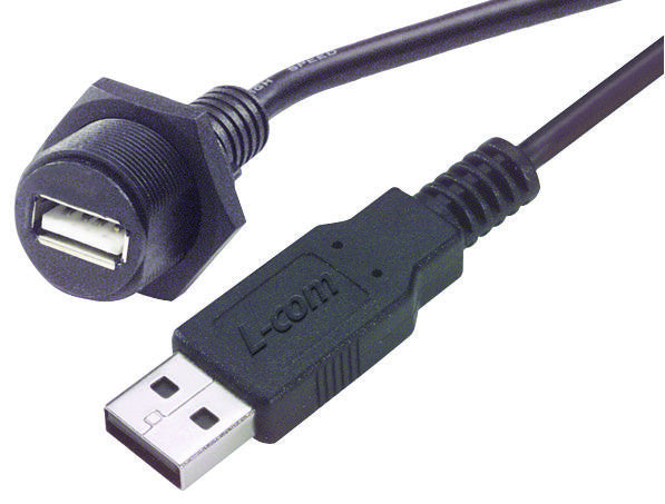 L-COM WPUSBAX-3M COMPUTER CABLE, USB, 3M, BLACK