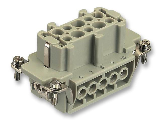HARTING 0933 010 2701 Heavy Duty Connector Insert, 10+PE Signal, Han E Series, Receptacle, 10B, 11 Contacts, Screw Socket