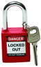 BRADY 99552 PADLOCK, FRN, RED, 1.5IN, KEYED