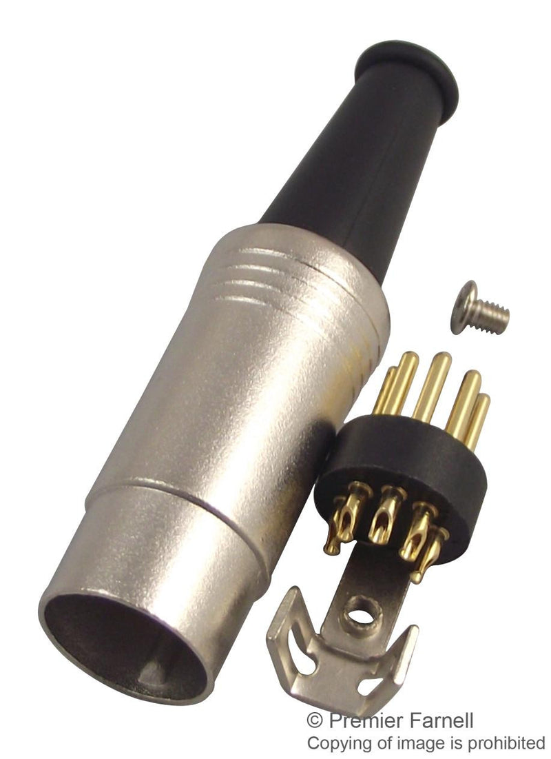 NEUTRIK NYS322G DIN Audio / Video Connector, 5 Contacts, Plug, Cable Mount, Gold Plated Contacts, Metal Body