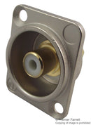 NEUTRIK NF2D-9 RCA (Phono) Audio / Video Connector, 2 Contacts, Socket, Gold Plated Contacts, Metal Body, White