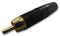 NEUTRIK NYS373-0 RCA (Phono) Audio / Video Connector, Plug, Gold Plated Contacts, Metal Body, Black