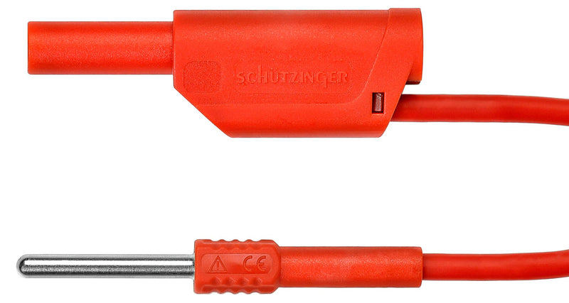 Schutzinger AL 8323 / 1 50 RT Test Lead 4mm Stackable Banana Plug Shrouded Pin Tip 600 V 19 A Red 500 mm