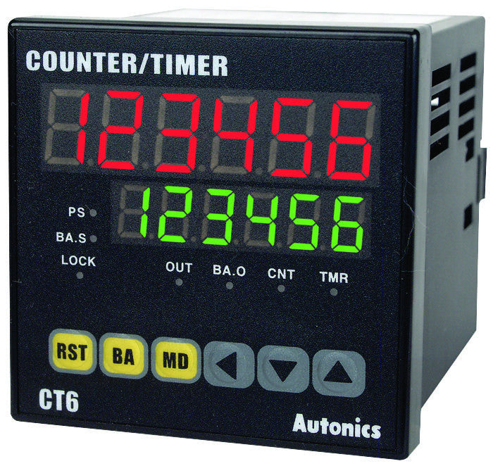 AUTONICS CT6 DIGITAL COUNTER/TIMER, 6-DIGIT, 100VAC TO 240VAC