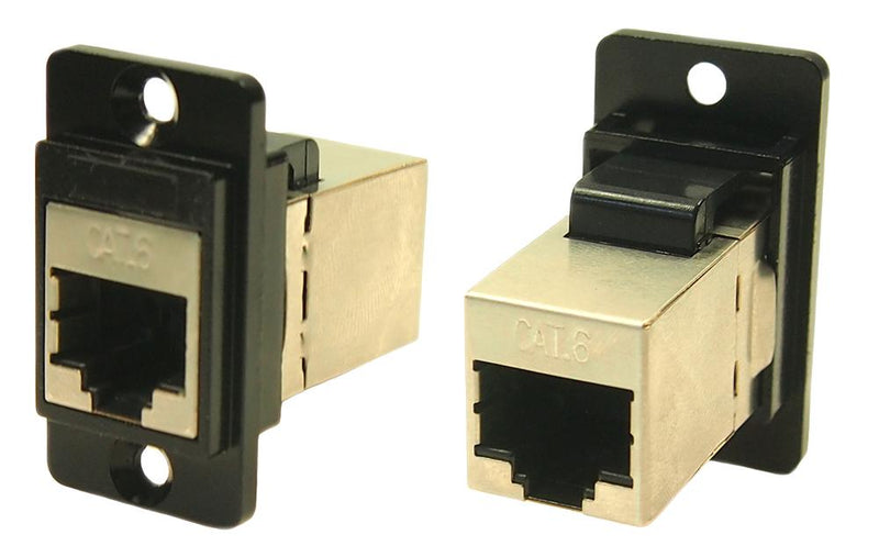 Cliff Electronic Components CP30722SMB CP30722SMB In-Line Adapter Shld Cat6 CSK Hole RJ45 Adaptor Dual Entry Feed Through Series