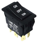 E-SWITCH RVW4GD1100 ROCKER SWITCH, DPST, 20A, 125VAC, BLACK