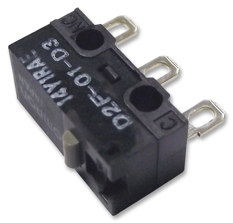 OMRON ELECTRONIC COMPONENTS D2F01D3 Microswitch, Miniature, Plunger, SPDT, Solder, 100 mA, 30 VDC
