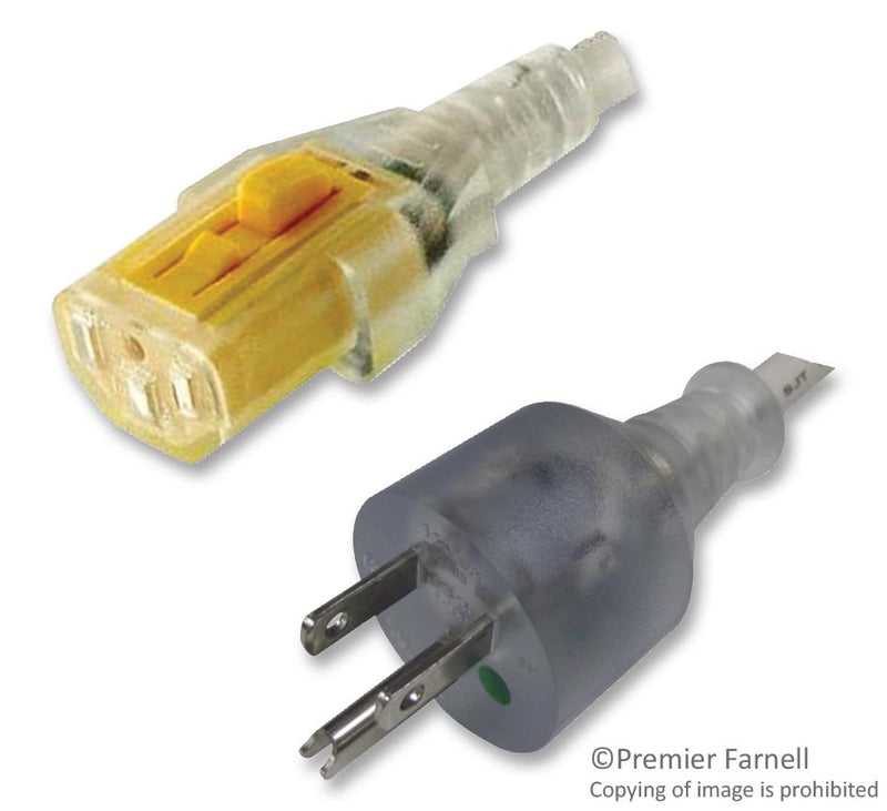 Schurter 6051.2121 Mains Power Cord Nema 5-15P to IEC 60320 C13 3 m 13 A 125 VAC White