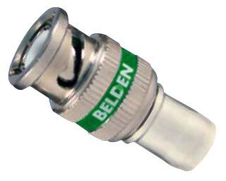 BELDEN 1694ABHD1 RF/COAX, HD BNC PLUG, STRAIGHT, CRIMP, 75 OHM, GREEN