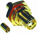 AMPHENOL RF 132286 RF COAXIAL, SMA, BULKHEAD JACK, 50 OHM, CRIMP