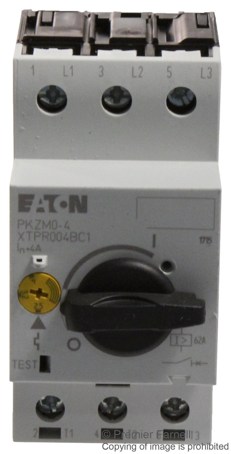 EATON MOELLER PKZM04 CIRCUIT BREAKER, THERMAL MAGNETIC, 3P, 4A