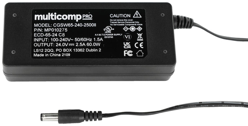 Multicomp PRO MP010275 AC/DC Power Supply ITE 1 Output 60 W 24 VDC 2.5 A