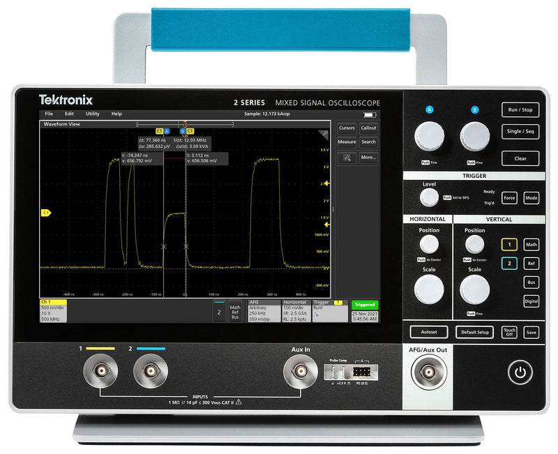 Tektronix MSO22 2-BW-350 + 2-P6139B MSO / MDO Oscilloscope 2 Series Channel 350 MHz 2.5 Gsps 10 Mpts