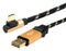 Roline 11.02.9062 11.02.9062 USB Cable Reversible Type A Plug to 90&Acirc;&deg; C 3 m 9.8 ft 2.0 Black Gold