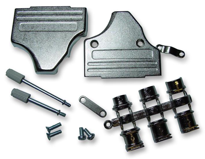 MH Connectors MHDM35-25-K D Sub Backshell Mhulti 35 Degree Hood Series DB 35&deg; Zinc Body