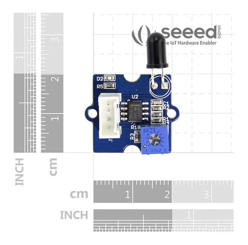 Seeed Studio 101020049 Flame Sensor With Cable 4.75 V to 5.3 1 m Arduino &amp; Raspberry Pi Board