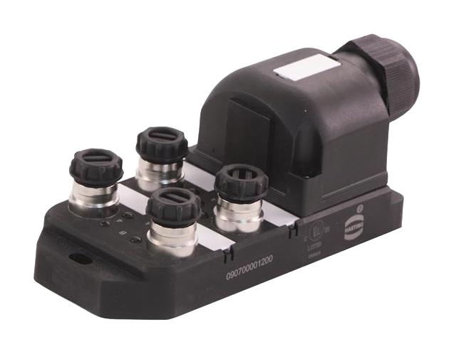 Harting 090700001200 Sensor Distribution BOX M12-4P 4PORT New