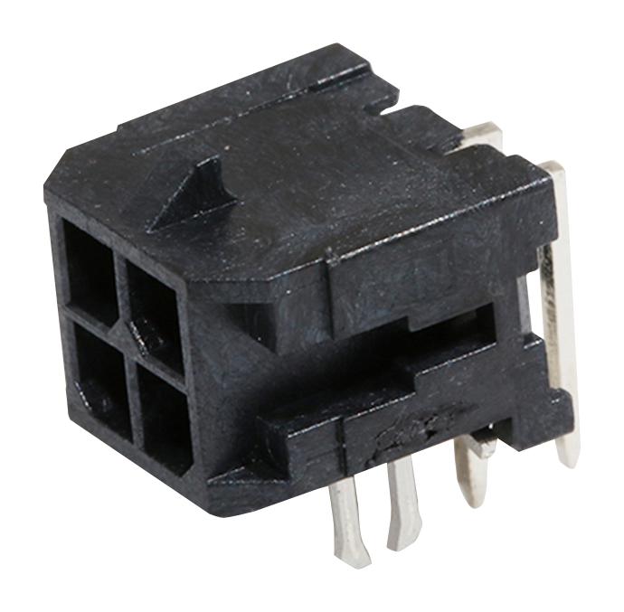 Molex 43045-0422 Wire-To-Board Connector 3 mm 4 Contacts Header Micro-Fit 3.0 43045 Series Through Hole 2 Rows