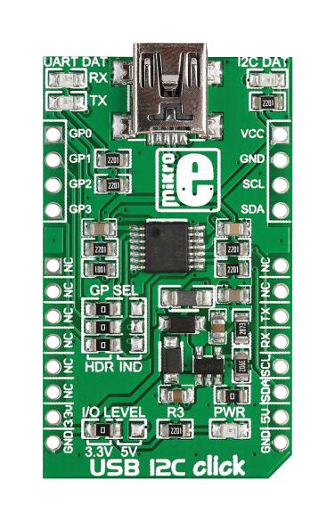 Mikroelektronika MIKROE-1985 Add-On Board Click Connectivity USB I2C Mikrobus