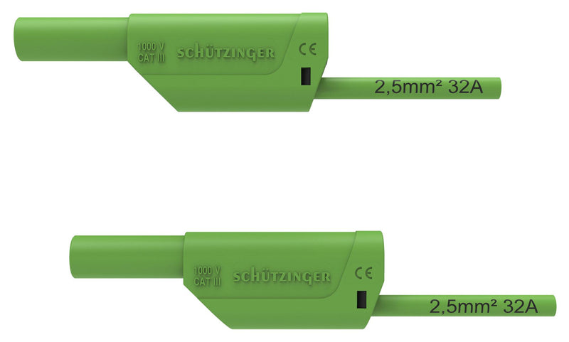 Schutzinger DI VSFK 8700 / 2.5 50 GN DI Vsfk GN Test Patch Lead Banana&nbsp; 4mm Stackable Banana Plug Shrouded