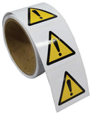 Multicomp PRO MP001254 Label Self Adhesive 50 mm Vinyl Warning Attention (ISO Symbol)