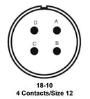 ITT Cannon MS3108R18-10SF16 MS3108R18-10SF16 Circular Connector MIL-DTL-5015 Series Right Angle Plug 4 Contacts Solder Socket Threaded