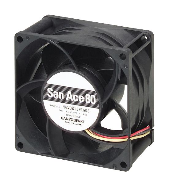 Sanyo Denki 9GV0848P1G03 DC Axial Fan 48 V Square 80 mm 38 Ball Bearing 138 CFM