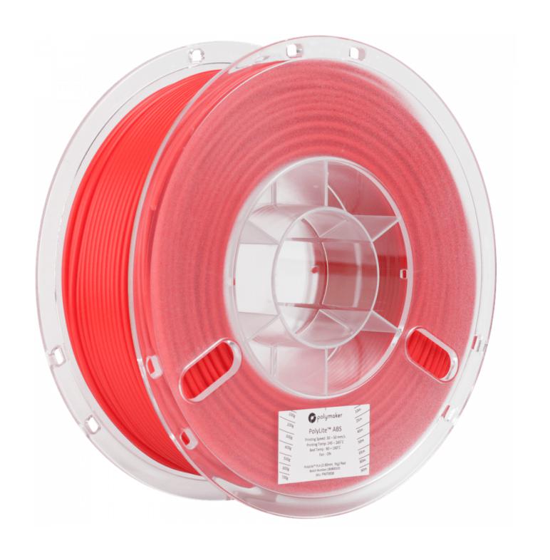 Polymaker 70638 3D Printer Filament Polylite Series 2.85mm Dia Red ABS 1 kg