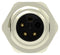TE Connectivity T4140L12041-000 Sensor Connector M12 3P + PE Positions PCB Pin Straight Panel Mount New