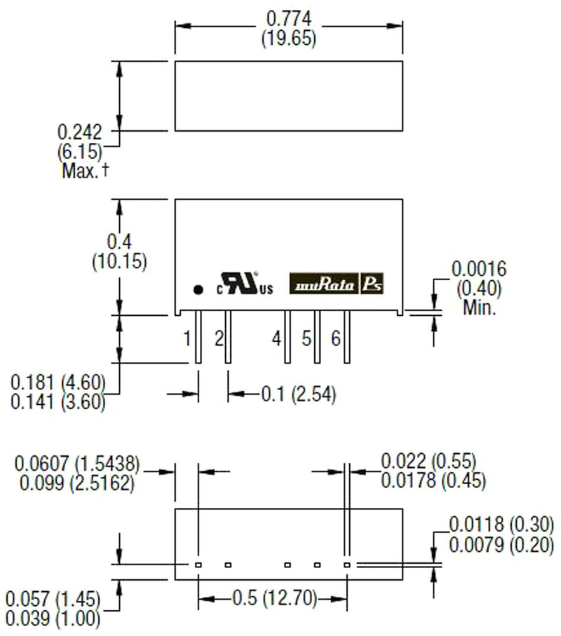 Murata Power Solutions MEA1D0512SC MEA1D0512SC Isolated Through Hole DC/DC Converter 1kV Isolation ITE 1:1 1 W 2 Output 12 V 42 mA
