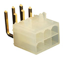 Molex 39-30-1061 Wire-To-Board Connector 4.2 mm 6 Contacts Header Mini-Fit Jr. 5569 Series Through Hole 2 Rows