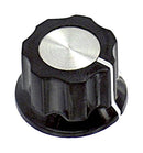 Alcoswitch - TE Connectivity PKES70B1/4 PKES70B1/4 Knob Round Shaft 6.35 mm Phenolic Fluted With Indicator Line 21.7 Pkes