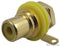 NEUTRIK NYS367-4 RCA (Phono) Audio / Video Connector, 1 Contacts, Jack, Gold Plated Contacts, Metal Body, Yellow