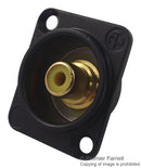NEUTRIK NF2D-B-4 RCA (Phono) Audio / Video Connector, 2 Contacts, Jack, Gold Plated Contacts, Metal Body, Yellow