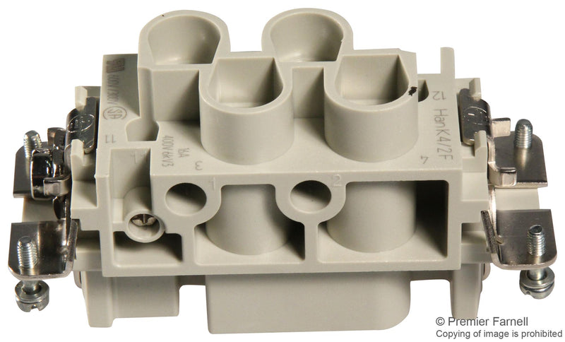 Harting 0938 006 2701 Heavy Duty Connector 4/2+PE Power-Signal Han-Com Insert 7 Contacts 16B Receptacle