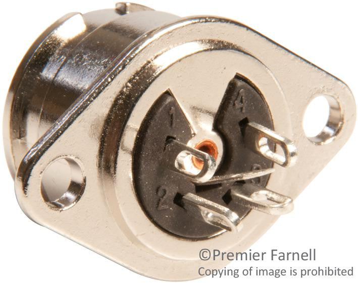 SWITCHCRAFT/CONXALL 60HA4FX CONNECTOR, DIN, JACK, 4 POSITION