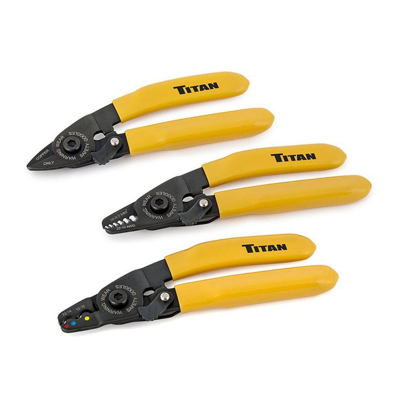 Titan 11476 3 Piece Mini Electrical Tool Set With Cutters Crimpers and Strippers 31AC4477