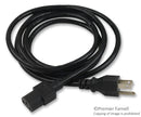 MULTICOMP SPC13298 POWER CORD NEMA5-15P/IEC, 6.6FT 10A, BLACK