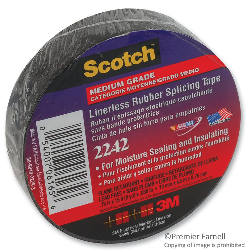 3M 2242 (3/4&quot;X15FT) TAPE, SEALING, RUBBER, BLACK 0.75INX15FT