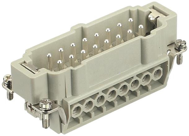 HARTING 09330162611 RECTANGULAR HAN INSERT, PLUG 16 POSITION SCREW